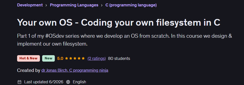 Your own OS - Coding your own filesystem in C