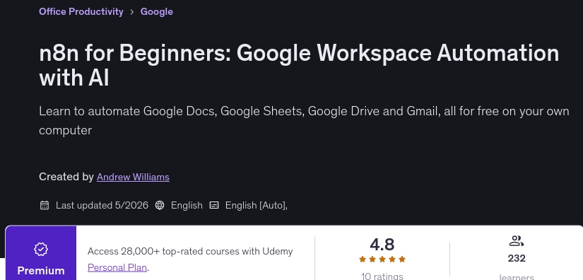 n8n for Beginners_ Google Workspace Automation with AI