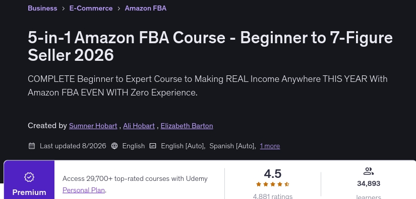 5-in-1 Amazon FBA Course - Beginner to 7-Figure Seller 2026