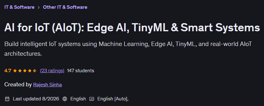 AI for IoT (AIoT): Edge AI TinyML & Smart Systems