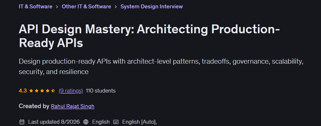 API Design Mastery: Architecting Production-Ready APIs