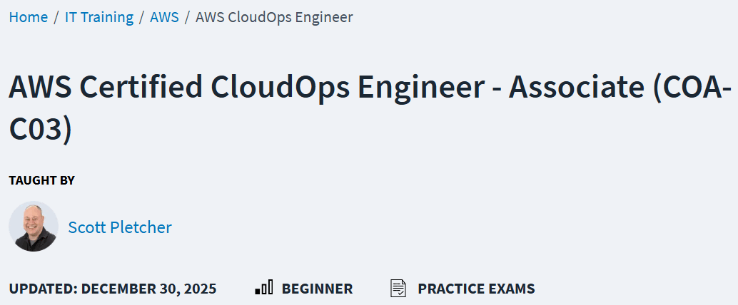 AWS Certified CloudOps Engineer - Associate (COA-C03)