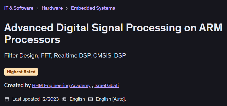 Advanced Digital Signal Processing on ARM Processors