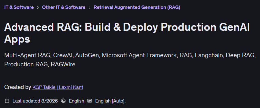 Advanced RAG: Build & Deploy Production GenAI Apps