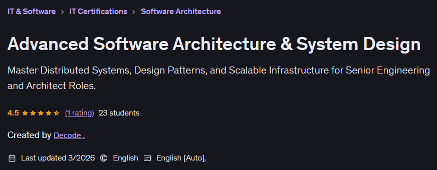 Advanced Software Architecture & System Design