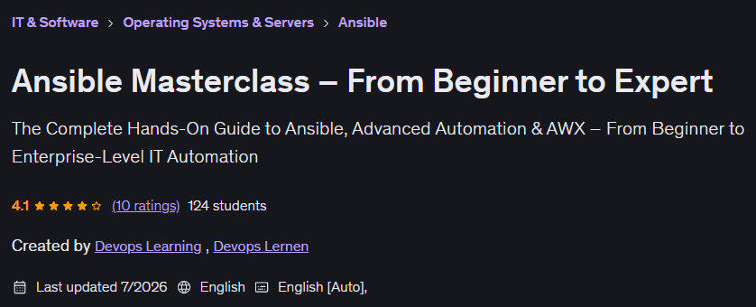 Ansible Masterclass – From Beginner to Expert