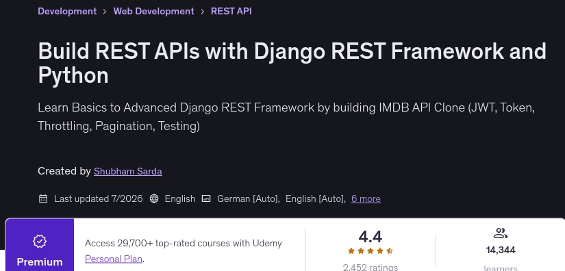 Build REST APIs with Django REST Framework and Python