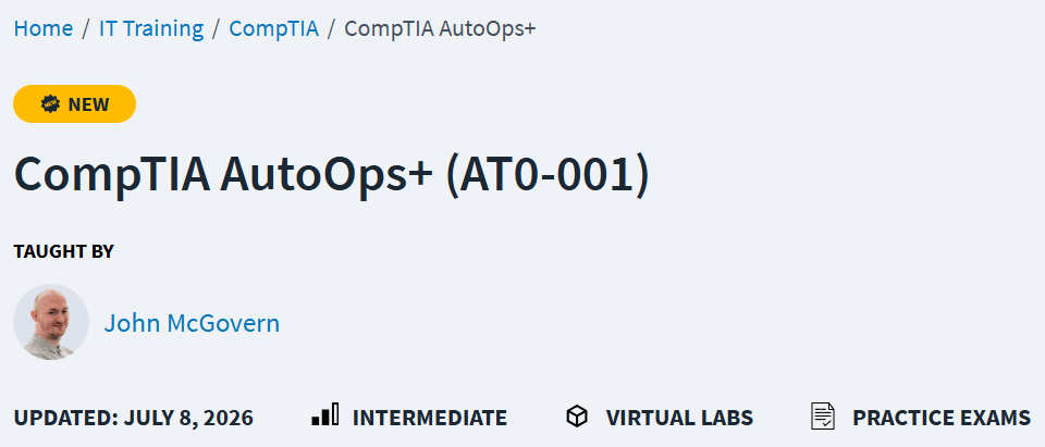 CompTIA AutoOps+ (AT0-001)