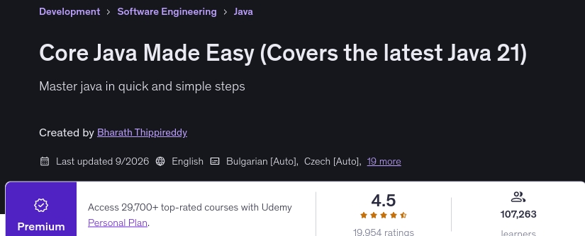 Core Java Made Easy (Covers the latest Java 21)