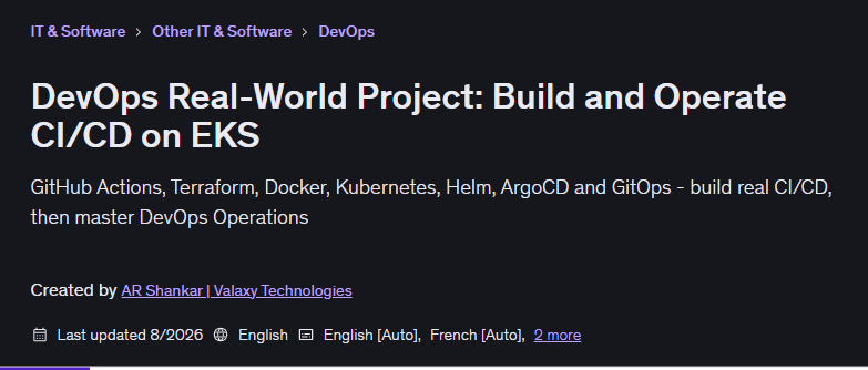 DevOps Real-World Project: Build and Operate CI/CD on EKS