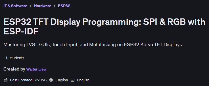 ESP32 TFT Display Programming: SPI & RGB with ESP-IDF