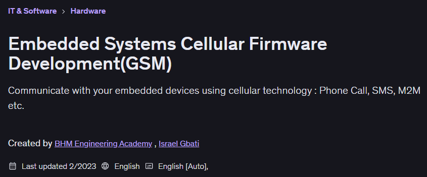 Embedded Systems Cellular Firmware Development(GSM)