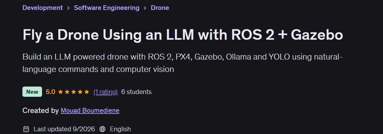 Fly a Drone Using an LLM with ROS 2 + Gazebo