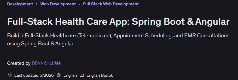 Full-Stack Health Care App: Spring Boot & Angular