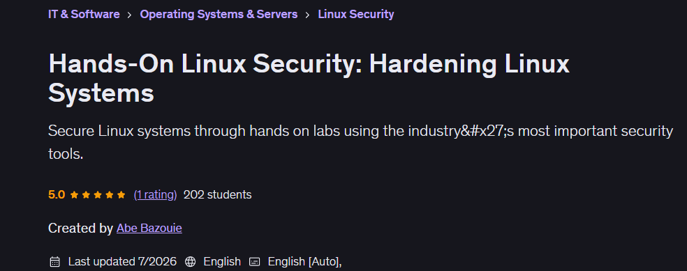 Hands-On Linux Security: Hardening Linux Systems