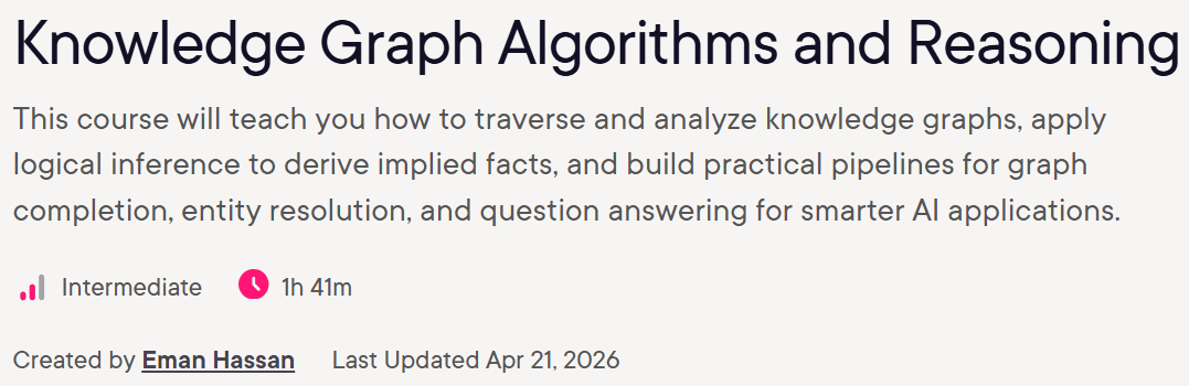 Knowledge Graph Algorithms and Reasoning