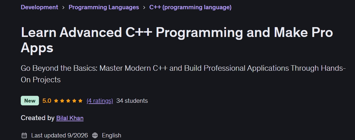 Learn Advanced C++ Programming and Make Pro Apps