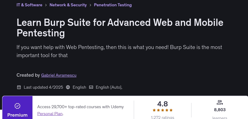 Learn Burp Suite for Advanced Web and Mobile Pentesting