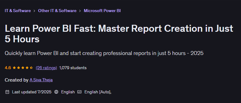 Learn Power BI Fast: Master Report Creation in Just 5 Hours
