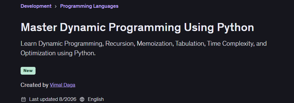 Master Dynamic Programming Using Python