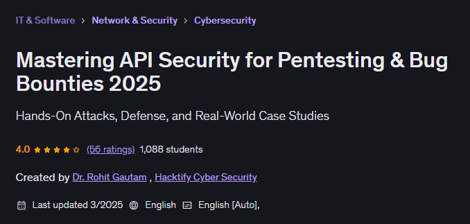 Mastering API Security for Pentesting & Bug Bounties 2025