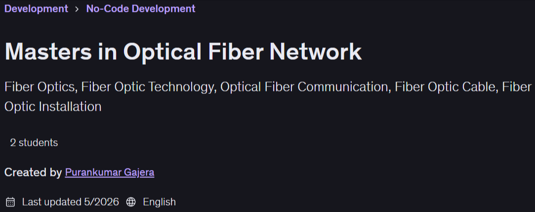 Masters in Optical Fiber Network