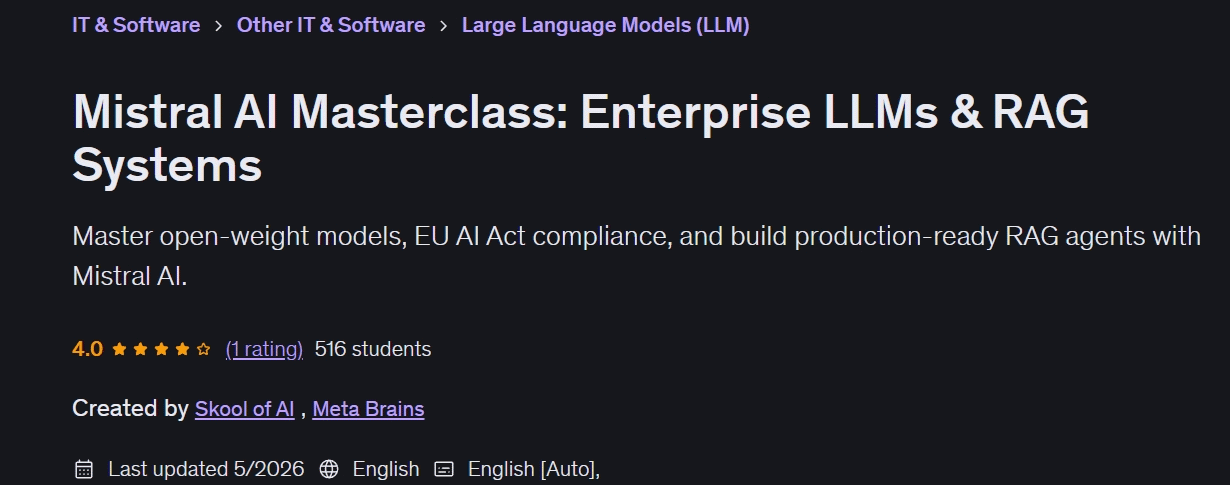 Mistral AI Masterclass: Enterprise LLMs & RAG Systems