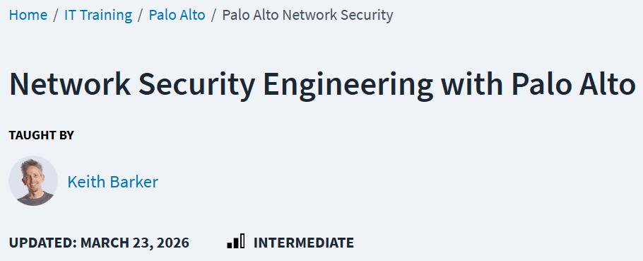 Network Security Engineering with Palo Alto
