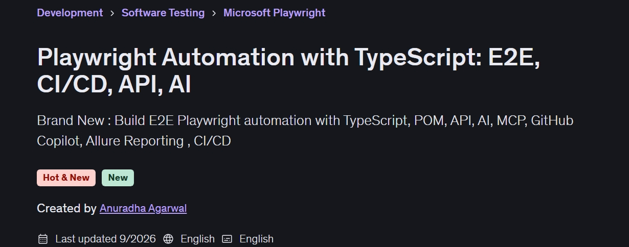 Playwright Automation with TypeScript: E2E CI/CD API AI