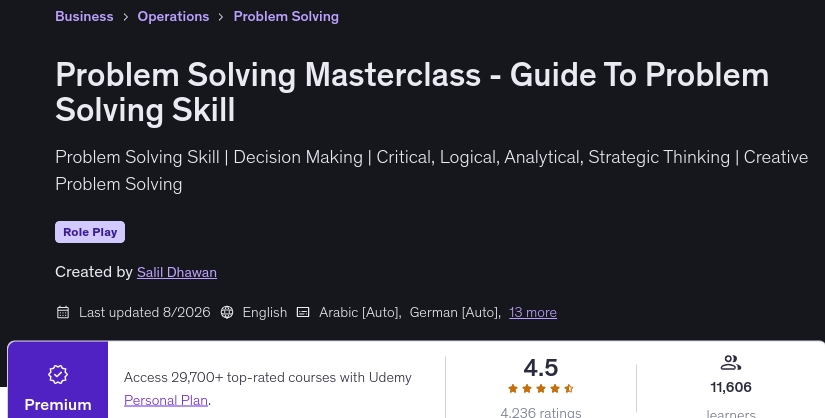Problem Solving Masterclass - Guide To Problem Solving Skill