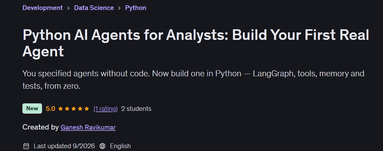 Python AI Agents for Analysts: Build Your First Real Agent