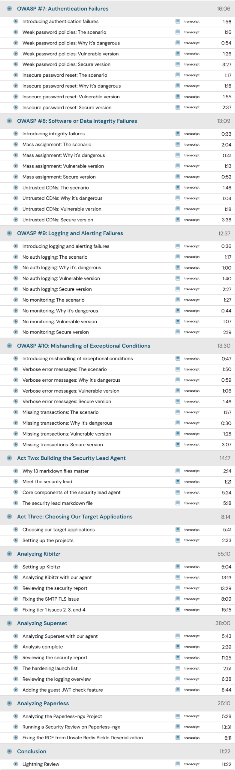 Python Web Security: OWASP Top 10 with Agentic AI Course