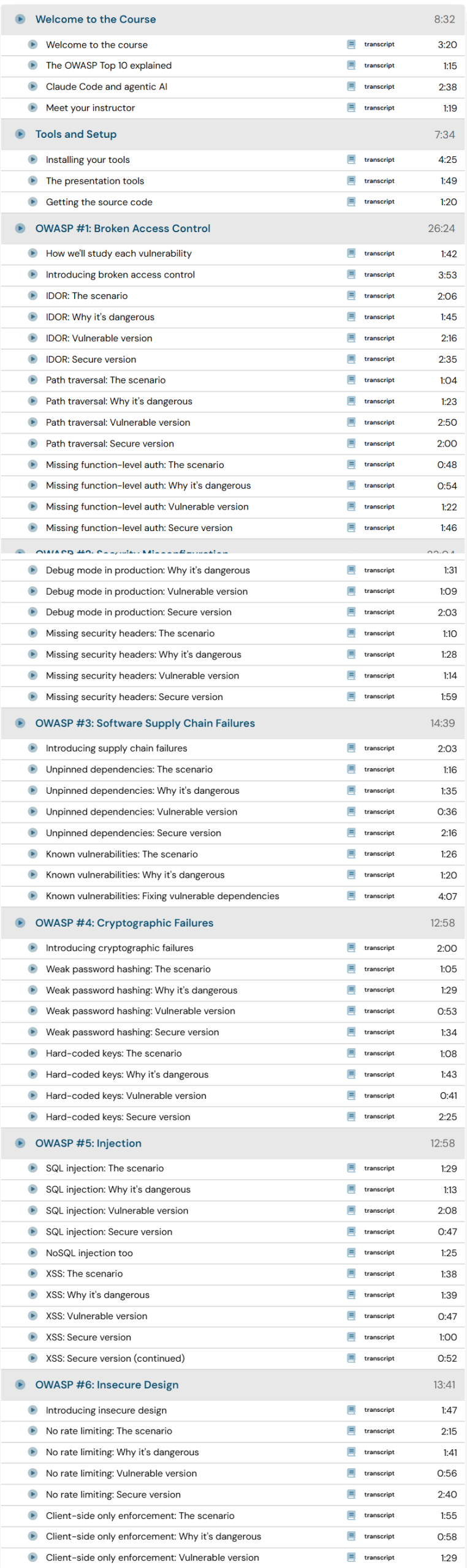 Python Web Security: OWASP Top 10 with Agentic AI Course