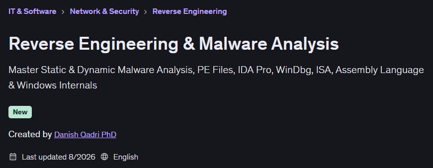 Reverse Engineering & Malware Analysis