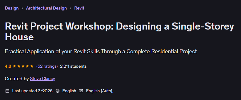 Revit Project Workshop: Designing a Single-Storey House