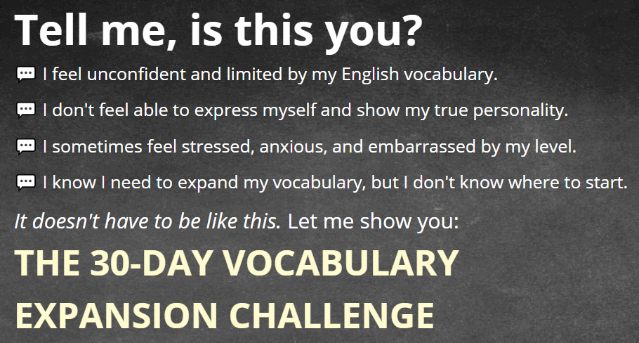THE 30-DAY VOCABULARY EXPANSION CHALLENGE