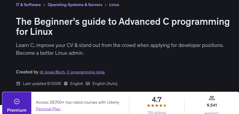 The Beginner's guide to Advanced C programming for Linux