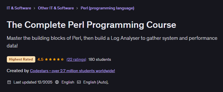 The Complete Perl Programming Course