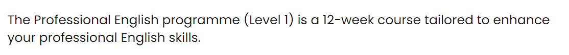 The Professional English Programme Level 1