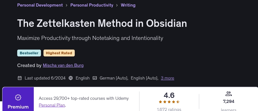 The Zettelkasten Method in Obsidian