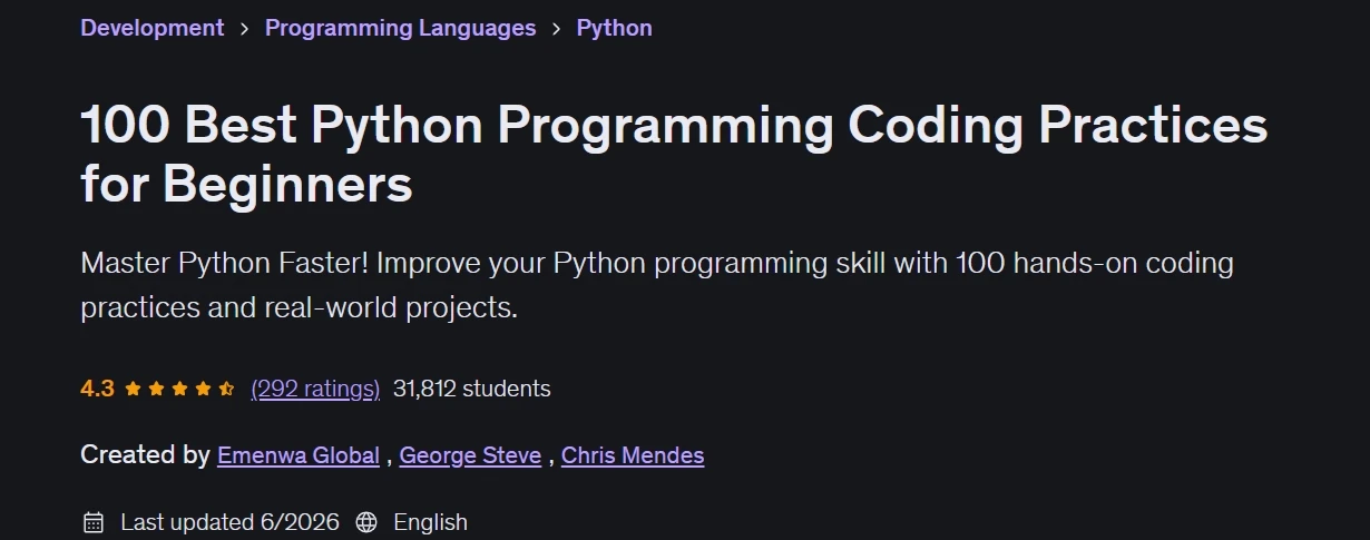 100 Best Python Programming Coding Practices for Beginners