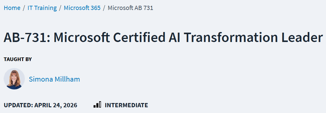 AB-731: Microsoft Certified AI Transformation Leader