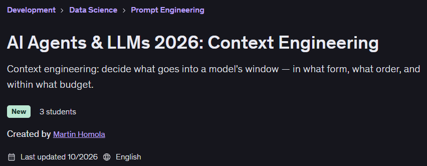 AI Agents & LLMs 2026: Context Engineering