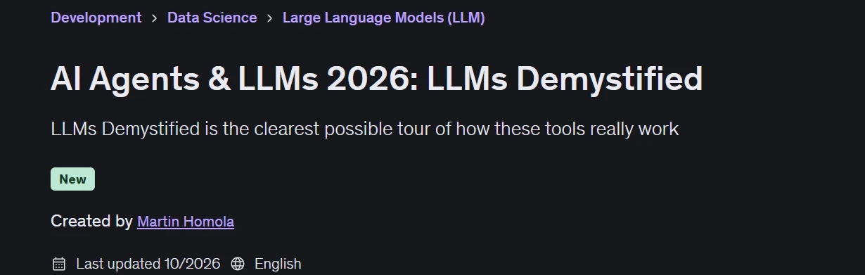 AI Agents & LLMs 2026: LLMs Demystified