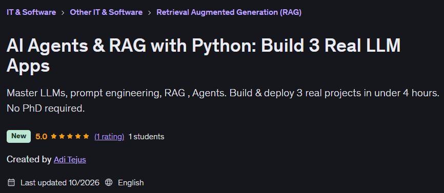 AI Agents & RAG with Python: Build 3 Real LLM Apps