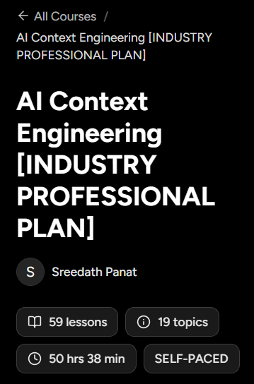 AI Context Engineering [INDUSTRY PROFESSIONAL PLAN]