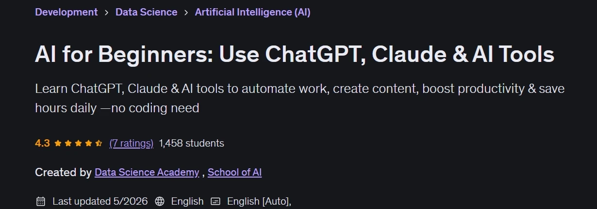 AI for Beginners: Use ChatGPT Claude & AI Tools