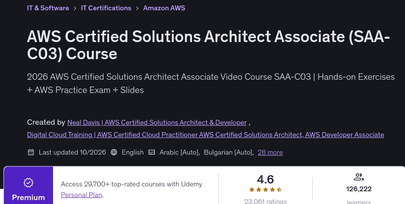 AWS Certified Solutions Architect Associate (SAA-C03) Course