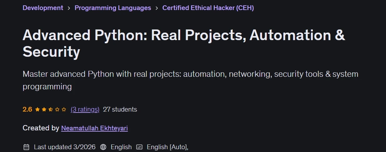 Advanced Python: Real Projects Automation & Security