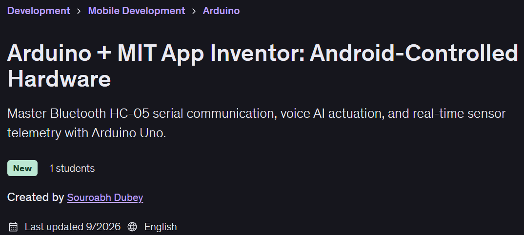Arduino + MIT App Inventor Android-Controlled Hardware 